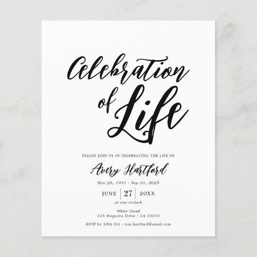 Budget Moderne Begrafenisdienst Viering van het Le (Voorkant)