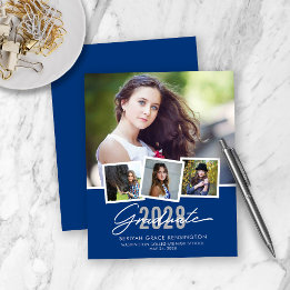 BUDGET Moderne blauwe Afstuderen Foto Collage