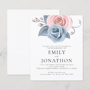 Budget Moderne Blauwe Roze Florals Engagement Part