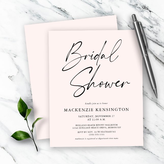 Budget Moderne Blush Pink Bridal Shower (Creator heeft geüpload)