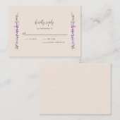 Budget moderne Boho Floral Fleur sauvage carte RSV (Devant / Derrière)