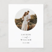 Budget Moderne Boho Ronde Foto Bruiloft Uitnodigin Flyer (Achterkant)