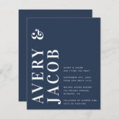 Budget Moderne Bold Wedding Uitnodiging (Voorkant / Achterkant)