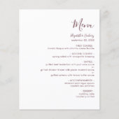 Budget Moderne Bourgogne Script Menu Mariage (Devant)