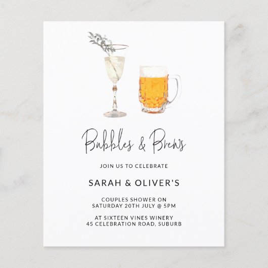 Budget Moderne Bubbles & Brews Couples - Foto Flyer (Voorkant)