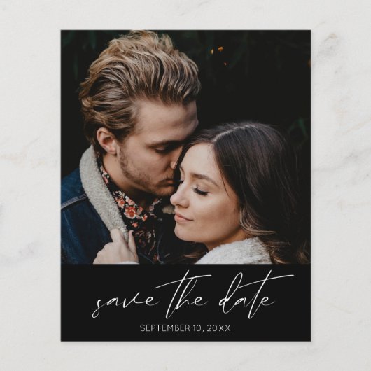 Budget Moderne Chic Foto Verticale Sla de Datum Op Flyer (Voorkant)