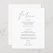 Budget Moderne Chic Gris & Blanc Menu (Devant / Derrière)