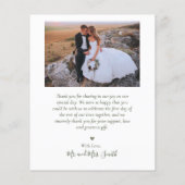 Budget Moderne Collage Groene Bruiloft Dank u Kaar (Achterkant)