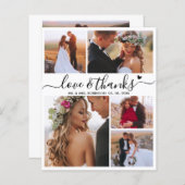 Budget Moderne Collage Mariage Carte de remercieme (Devant / Derrière)