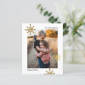 Budget Moderne Cute Snowflake Photo Carte de vacan (Debout devant)