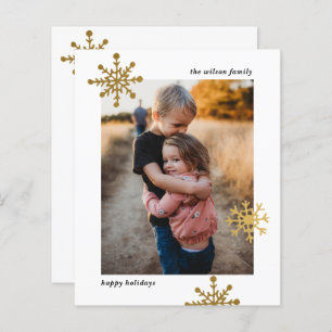 Budget Moderne Cute Snowflake Photo Carte de vacan