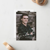 Budget Moderne Deux Faire-part de graduation photo (Devant/Arrière en situation)