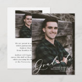 Budget Moderne Deux Faire-part de graduation photo (Devant / Derrière)