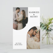 Budget Moderne Double Arch Two Photo Holiday Card (Staand voorkant)