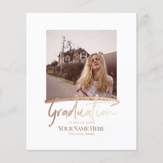 Budget Moderne Elegant Afstuderen Foto-uitnodiging Flyer (Voorkant)