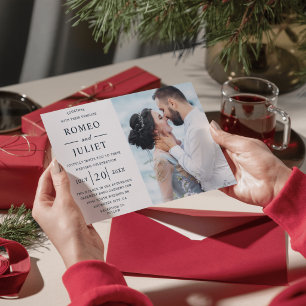 Budget Moderne Élégant Faire-part de mariage photo