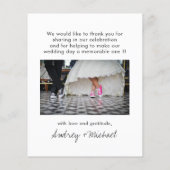 BUDGET Moderne Élégant mariage Carte de remercieme (Dos)