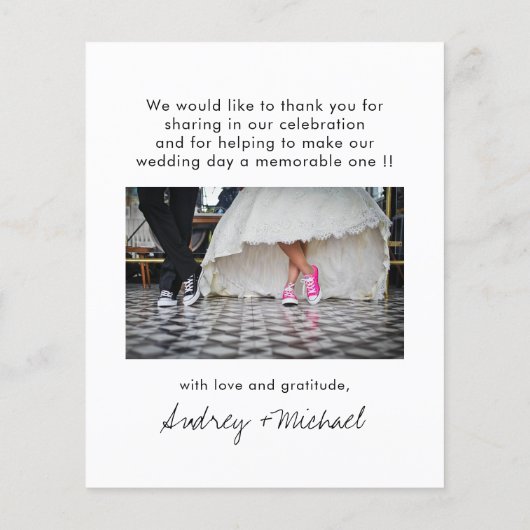 BUDGET Moderne Élégant mariage Carte de remercieme (Dos)