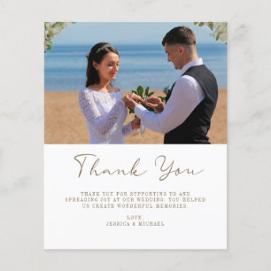 Budget Moderne Élégant Mariage photo Carte de reme