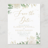 Budget Moderne Elegante Bloemen Bruiloft Save The (Voorkant)