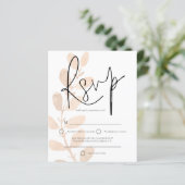 Budget Moderne Feuille Script Mariage RSVP (Debout devant)