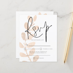 Budget Moderne Feuille Script Mariage RSVP