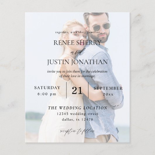 Budget Moderne Foto 5 Vertical Wedding Flyer (Voorkant)