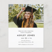 BUDGET Moderne foto Afstuderen Graduation Party Flyer (Achterkant)