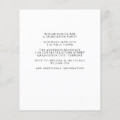 Budget Moderne Foto Afstuderen Uitnodiging (Achterkant)