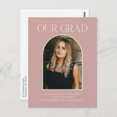 Budget Moderne Foto Blush Pink Arch Afstuderen Briefkaart (Voorkant / Achterkant)