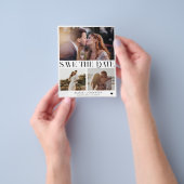 Budget moderne foto eenvoudige bruiloft opslaan va flyer (Hand)