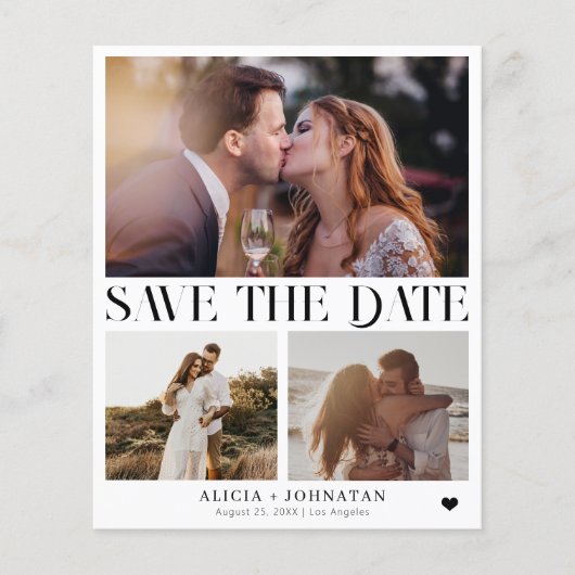 Budget moderne foto eenvoudige bruiloft opslaan va flyer (Voorkant)