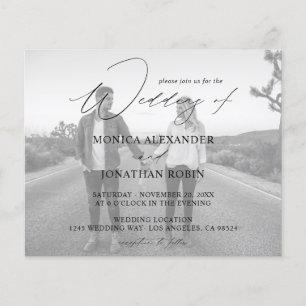 Budget Moderne Foto horizontaal 4 B&W Wedding Flyer