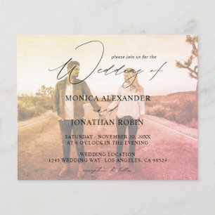 Budget Moderne Foto Horizontaal 4 Effect Trouwdag Flyer