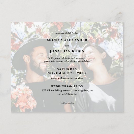 Budget Moderne Foto Horizontal Wedding Flyer (Voorkant)