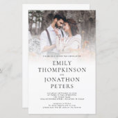 Budget Moderne Foto QR Code Wedding Uitnodiging (Voorkant / Achterkant)