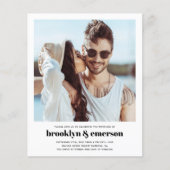 Budget Moderne Foto QR Code Wedding Uitnodiging (Voorkant)