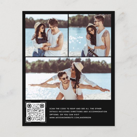 Budget Moderne Foto QR Code Wedding Uitnodiging (Achterkant)