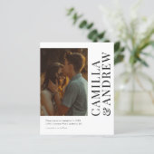 Budget Moderne Foto QR Code Wedding Uitnodiging (Staand voorkant)