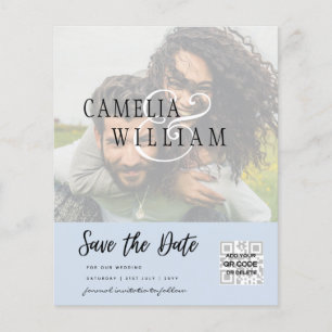 BUDGET Moderne FOTO Save the Date QR CODE RSVP Flyer