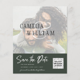 BUDGET Moderne FOTO Save the Date QR CODE RSVP Flyer