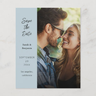Budget Moderne Foto & Side Save the Date - D Blue Flyer