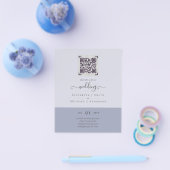 BUDGET Moderne FOTO Wedding INVITE QR CODE RSVP Flyer (Enkel)