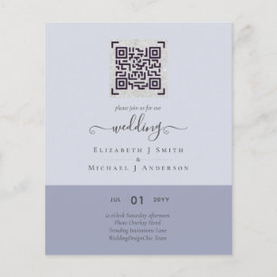 BUDGET Moderne FOTO Wedding INVITE QR CODE RSVP Flyer