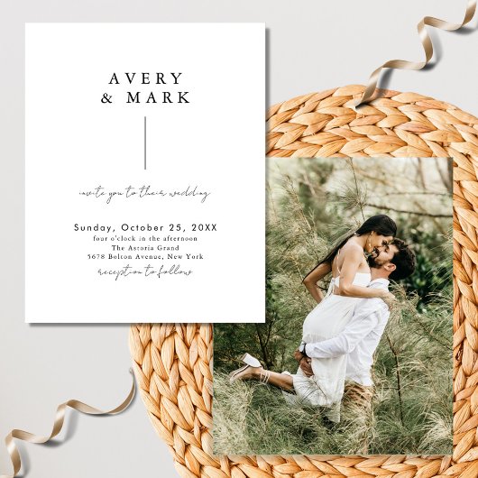 Budget Moderne foto Zwart-wit bruiloft Flyer