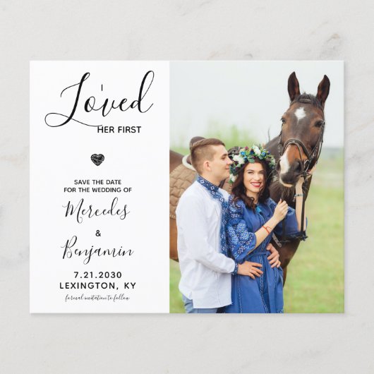Budget Moderne Fotopaard Wedding Save the Date (Voorkant)