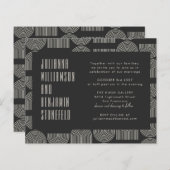 Budget Moderne Geometric Black Arch Lines Weddensc (Voorkant / Achterkant)