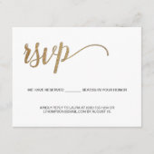 Budget Moderne Gold Simple RSVP Reserved Seat Informatiekaartje (Voorkant)
