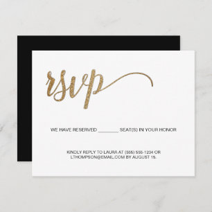 Budget Moderne Gold Simple RSVP Reserved Seat Informatiekaartje