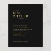 Budget moderne gouden typografie bruiloft uitnodig (Voorkant)